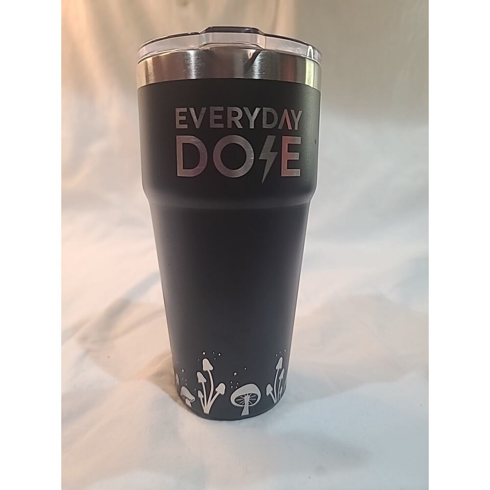 Everyday Dose Mushroom Travel Mug Stainless Steel Magnet Lid Slider